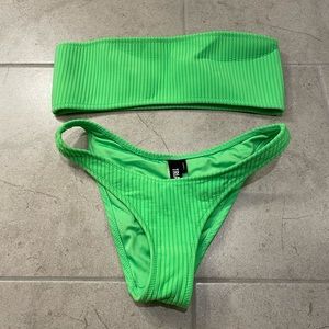 Neon green Triangl strapless bikini